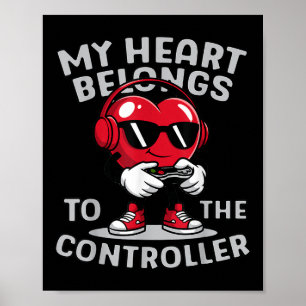 Videospelaren Valentines day med mitt hjärta Tillh Poster