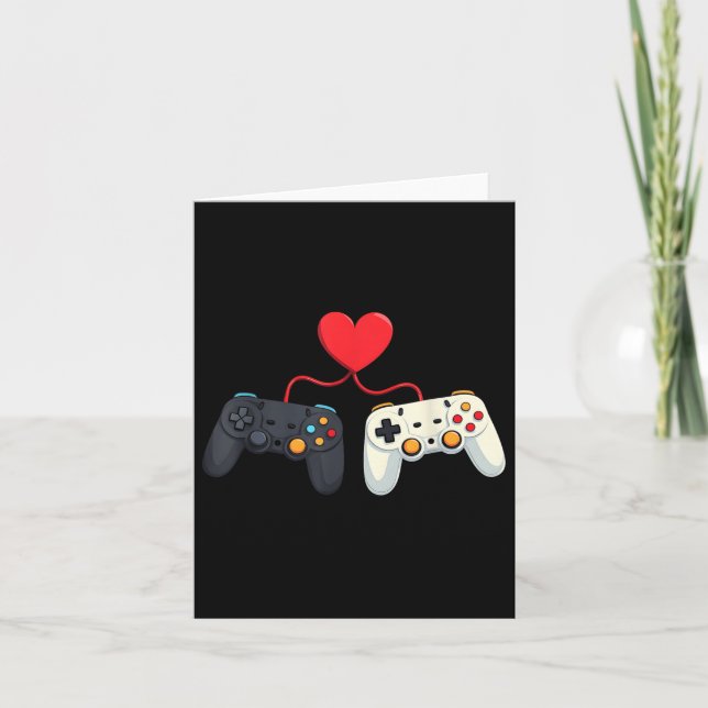 Videospelaren Valentines day med styrenheter i hjä Kort (Framsida)