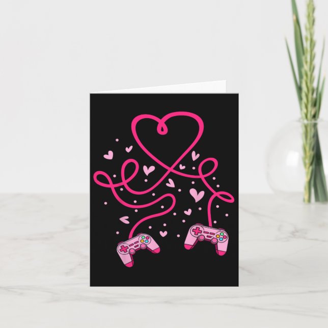 Videospelaren Valentines day med styrenheter i hjä Kort (Framsida)