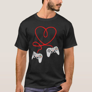 Videospelaren Valentines day med styrenheter i hjä T Shirt
