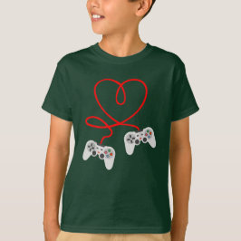 Videospelaren Valentines day med styrenheter i hjä T Shirt