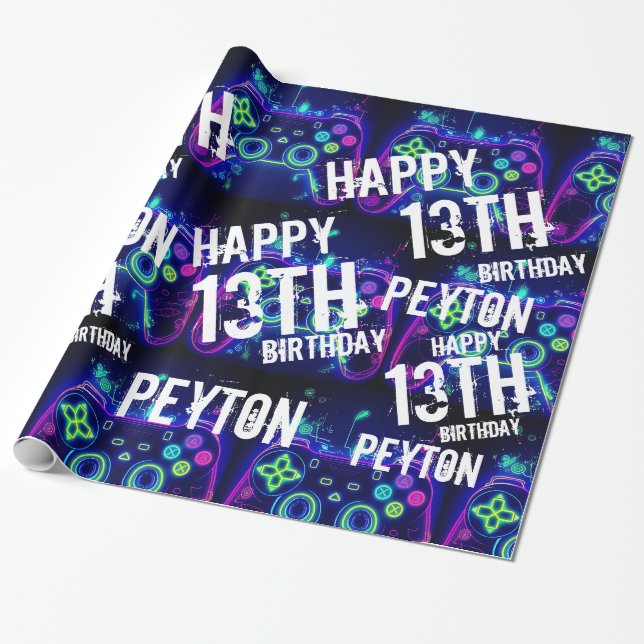 Videospelarens spelgrafik - uppåt från födelsedag presentpapper (Utrullad)