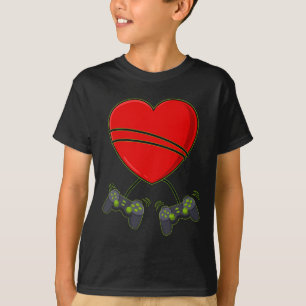 Videospelarhjärtestyrenheter Valentines day Boys T Shirt