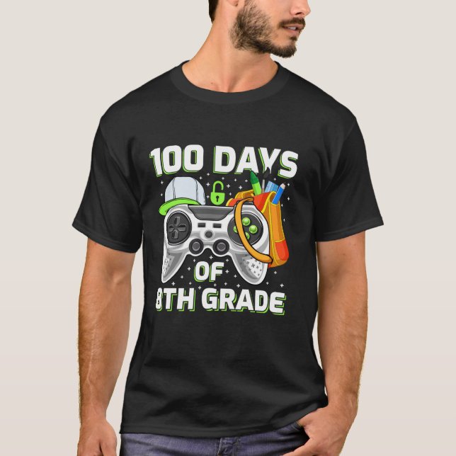 Videospelarlärare i Studenter 100 dagar i skolan 8 T Shirt (Framsida)