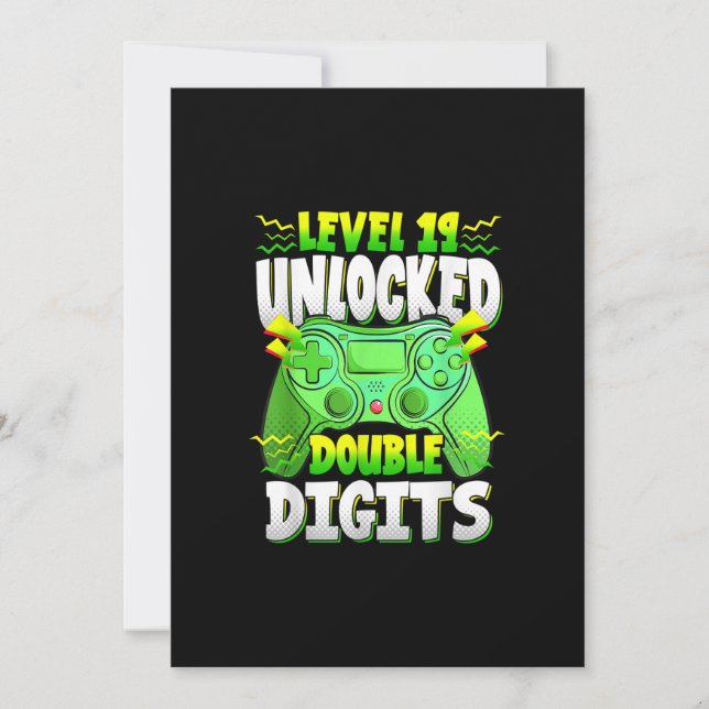 Videospelarpresenter 19:e födelsedagstokens Dubbla Inbjudningar (Framsida)