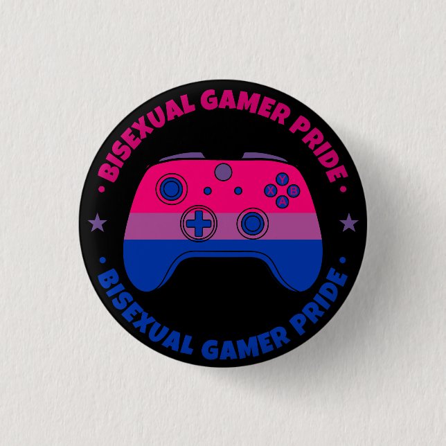 Videospelarstyrenhet för Bisexual Gamer Pride Knapp (Framsida)
