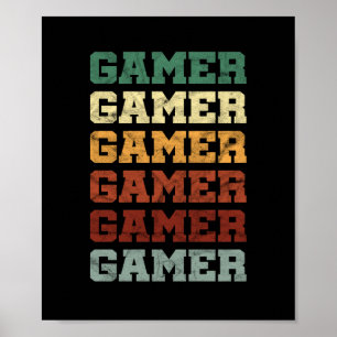Videospelartypografi för fantastisk Retro Vintage Poster