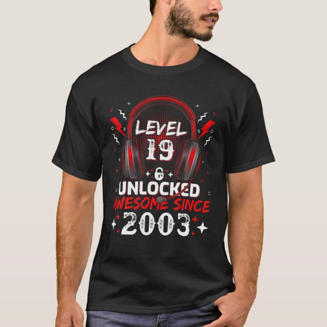 Videospelernivå 19 Olåst Fantastisk 2003 19th Bi T Shirt (Framsida)