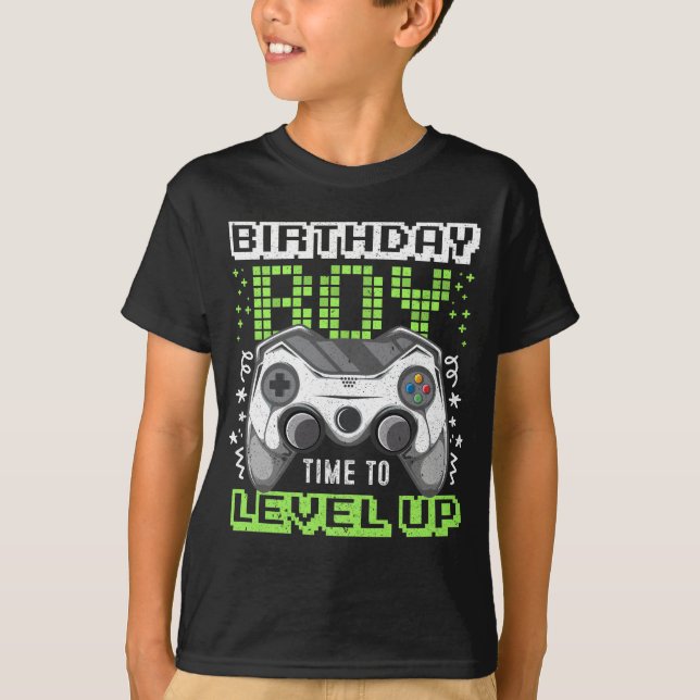 Videospelets födelsedagspojktid för att jämna ut s t shirt (Framsida)
