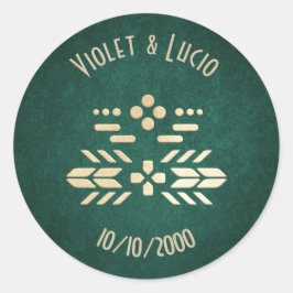 Videospelets Geek Grönt Bröllop Runt Klistermärke