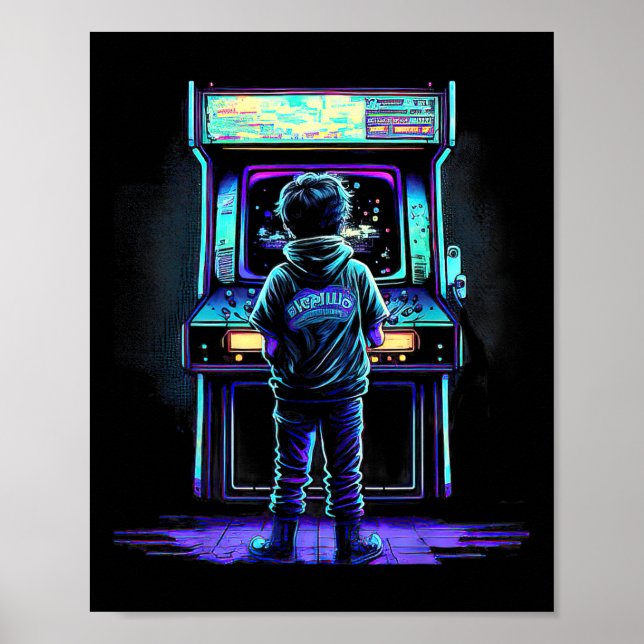 Videospelets Vintage Retro Arcade 3 Poster (Framsidan)