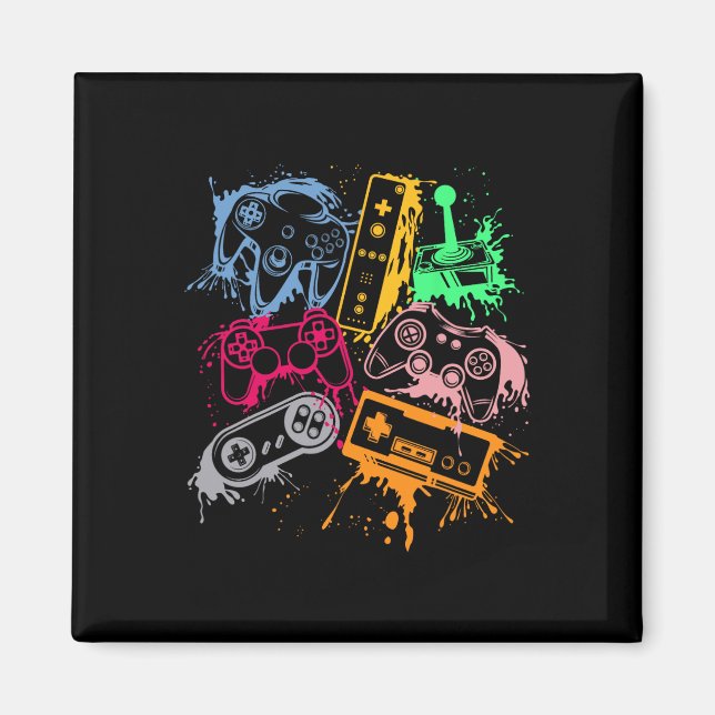 Videospelkonsolstyrenheter Retro 80:s 90:e båge Magnet (Framsidan)