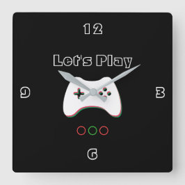 Videospelkontrollanten, l5At oss leka, röd & grön Fyrkantig Klocka
