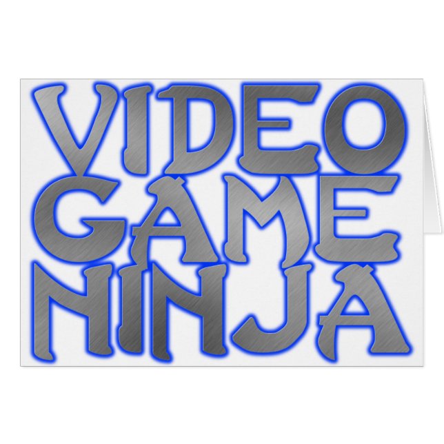 VIDEOSPELNINJA (blått) Hälsningskort (Framsidan Horizontal)