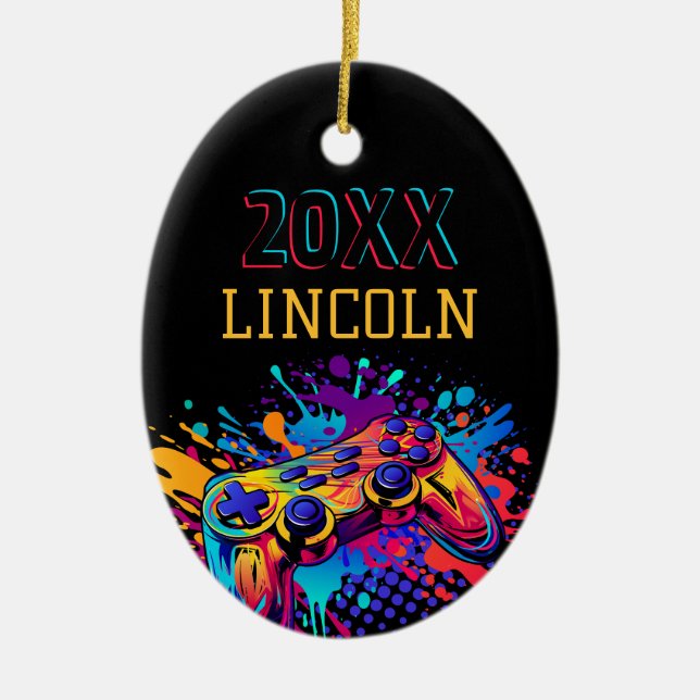 Videospelskontroll Julgransprydnad Keramik (Framsidan)