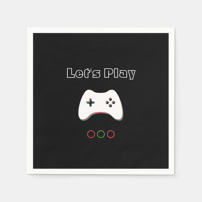 Videospelskontroll, Låt oss Spela upp, Röd och Grö Pappersservett (Framsidan)