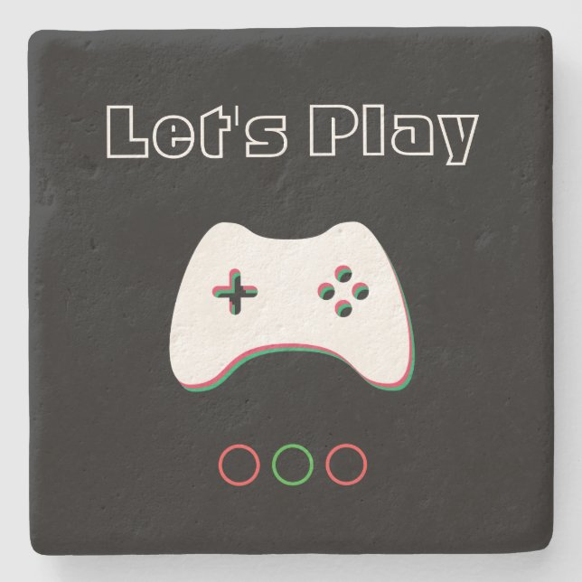 Videospelskontroll, Låt oss Spela upp, Röd och Grö Stenunderlägg (Framsidan)