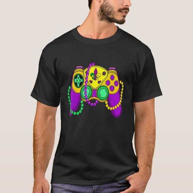 Videospelskontroll Mardi Gras Carnival Mask Fle T Shirt (Framsida)
