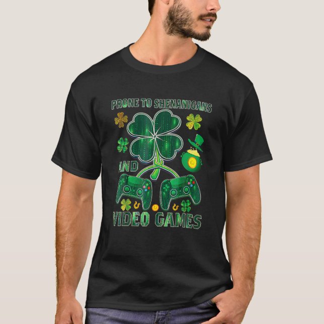 Videospelspel till Shenanigans St Patrick Day Kid T Shirt (Framsida)