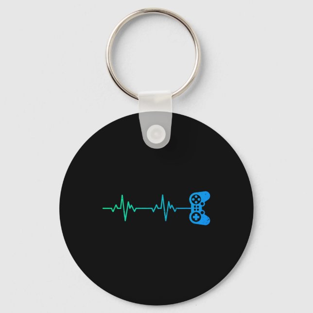 Videospelsstyrenhet för pulsslag i Coola för nerdy Nyckelring (Framsida)