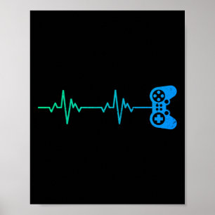 Videospelsstyrenhet för pulsslag i Coola för nerdy Poster
