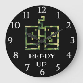 Videospelsstyrenhet i Camouflage Redo Up Gamer Stor Klocka