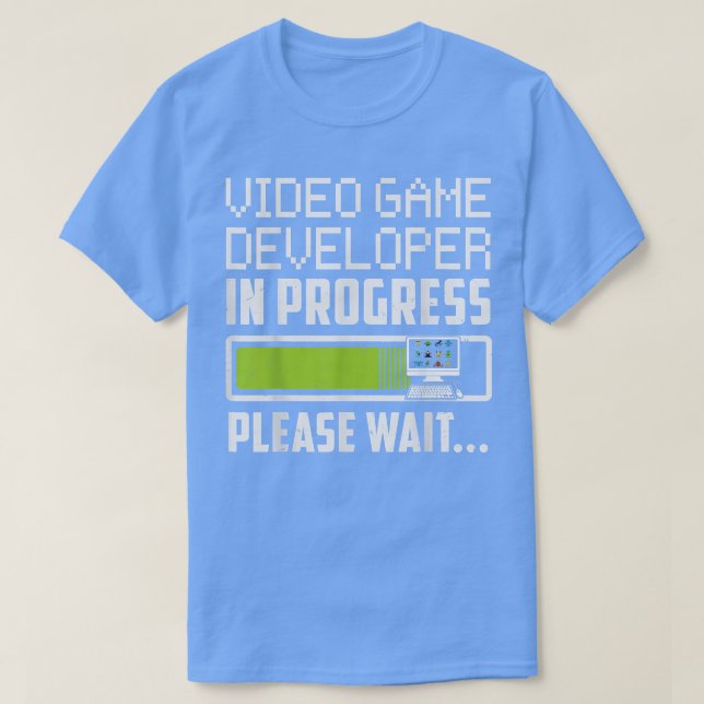 Videospelsutvecklare pågår Vänta  T Shirt (Design framsida)