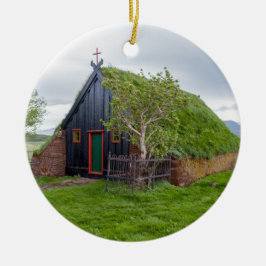 Vidimyri Turf Church i norra Islandet Julgransprydnad Keramik