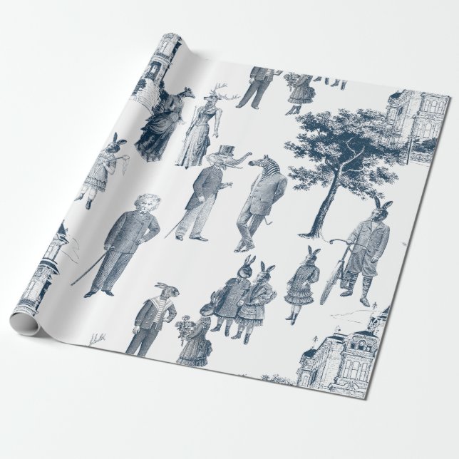 vidrig segrare för djur av släktet Antropomorf Blu Presentpapper (Utrullad)