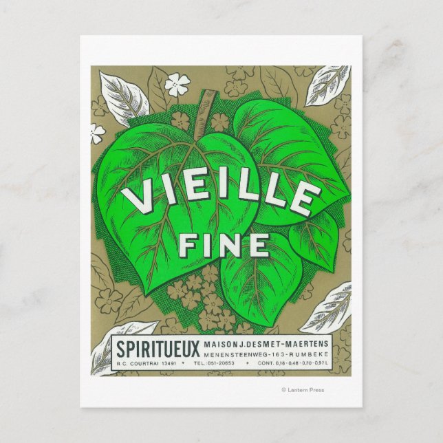 Vieille Bra Vin-etikettEuropa Vykort (Framsida)