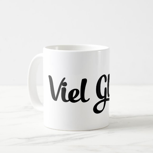 Viel Glück | Tyska språket Lycka till Kaffemugg (Framsida vänster)