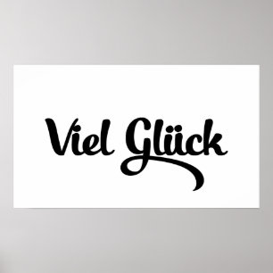 Viel Glück Tyska språket Lycka till Poster