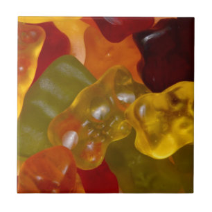 Viele bunte Gummibärchen Kakelplatta