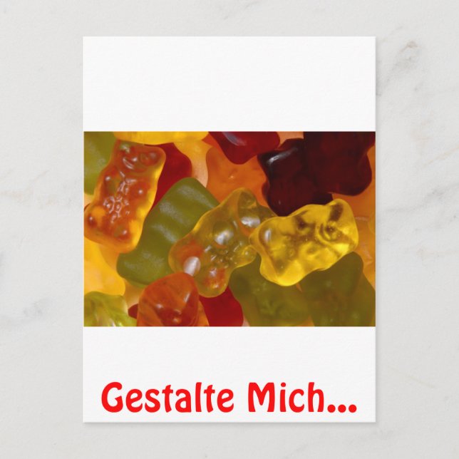 Viele bunte Gummibärchen Vykort (Framsida)