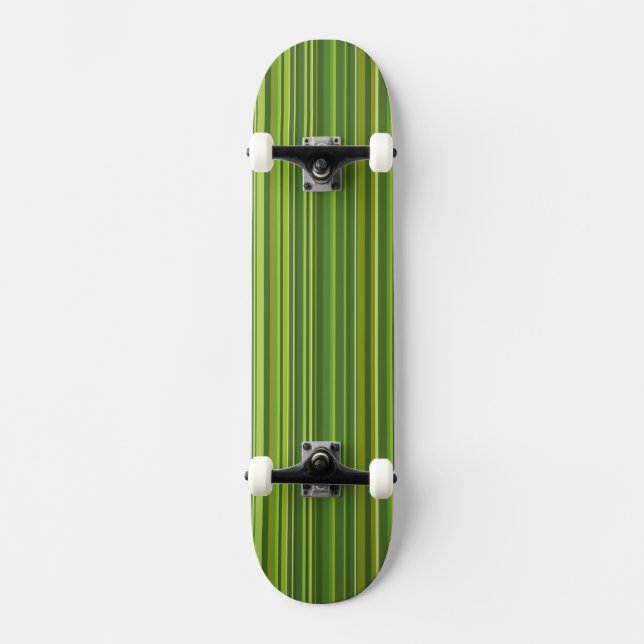 Viele bunte Streifen im grünen Muster Skateboard Bräda 20 Cm (Framsida)