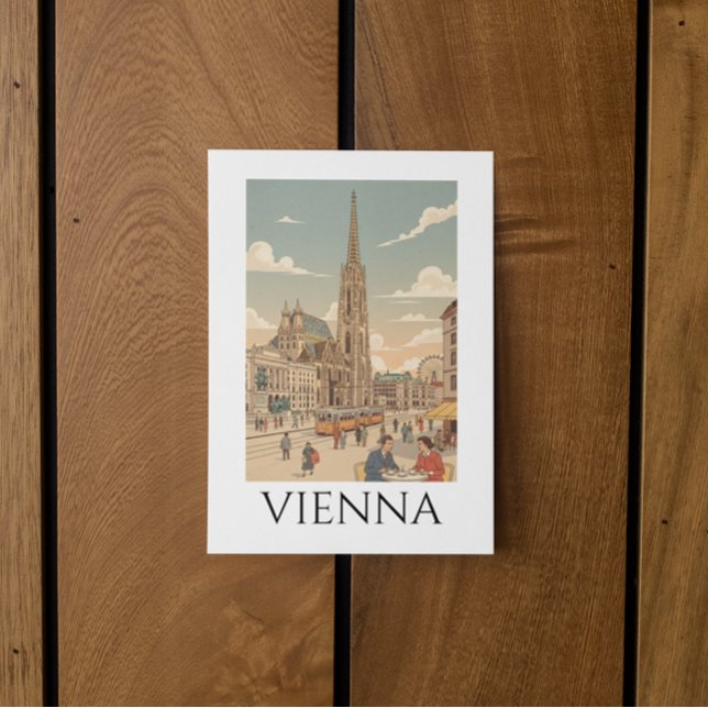Vienna Austria Vintage Travel Cafe Culture Vykort (Vienna Austria Vintage Travel Cafe Culture Postcard)