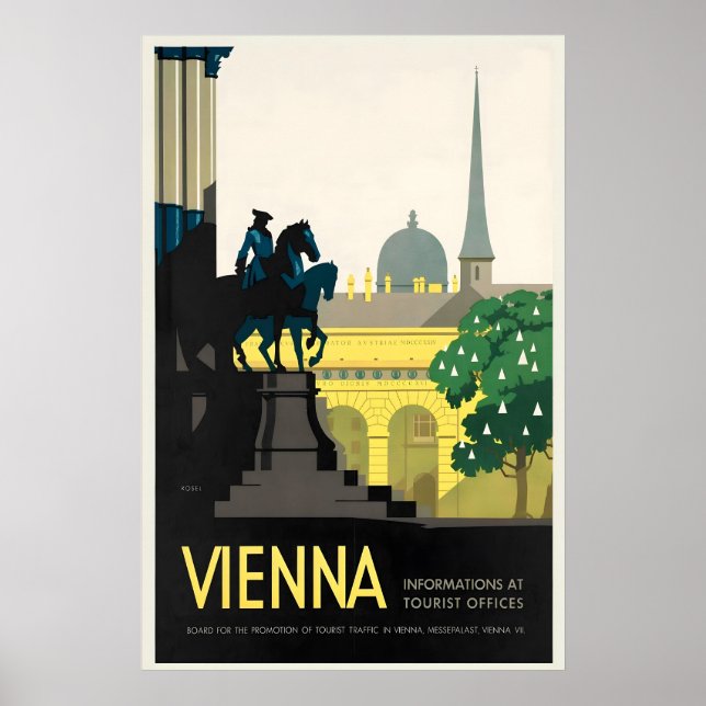 Vienna Austria Vintage Travel Poster (Framsidan)