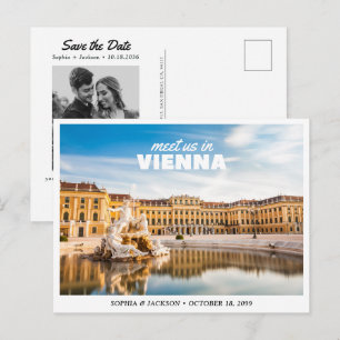 Vienna Bröllop Österrike Spara Datum Retro Vykort