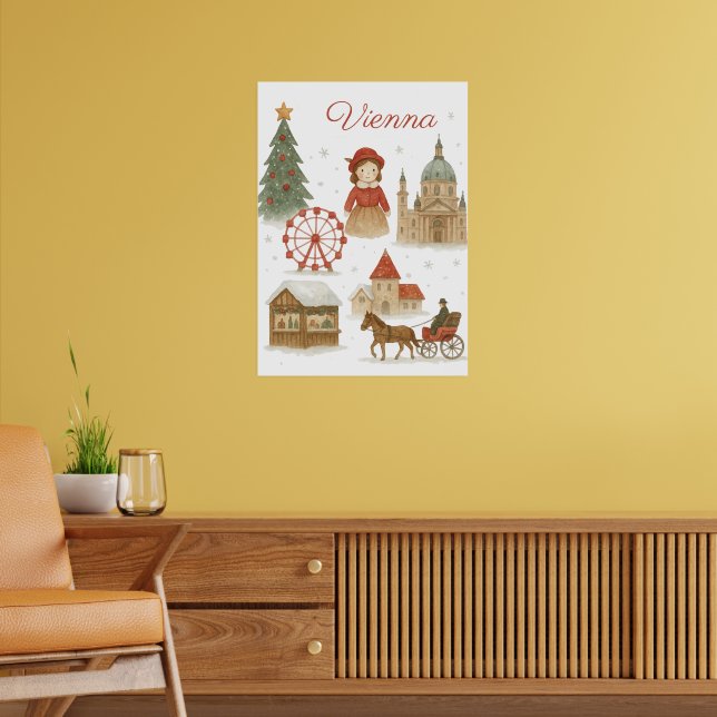 Vienna Christmas Watercolor – Cozy Poster (Vardagsrum 2)