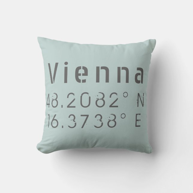Vienna Latitud Longitud Kudde (Framsida)
