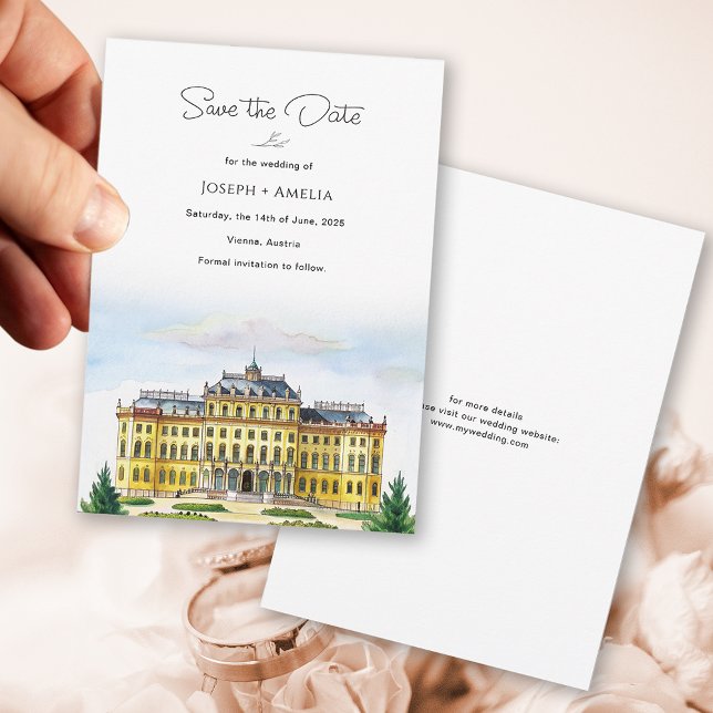 Vienna Österrike Destination Bröllop Spara Datum Datumet (Vienna Austria Destination Wedding Save the Date)