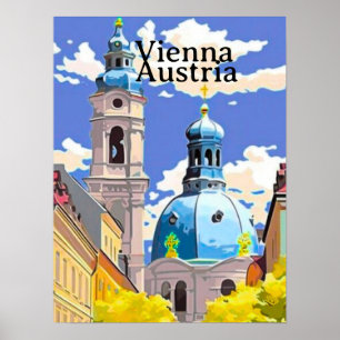 Vienna Resa vykort konst, Österrike Resa konst, Vi Poster