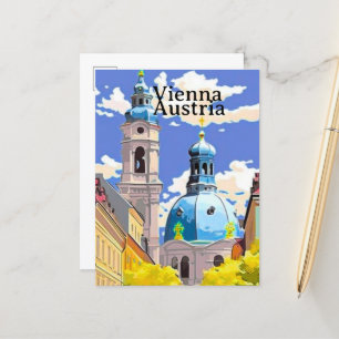 Vienna Reseskort Konst, Österrike Resa Konst, Vi Meddelande Vykort