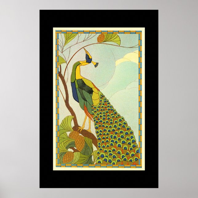 Viennese Art Nouveau Peacock Poster (Framsidan)