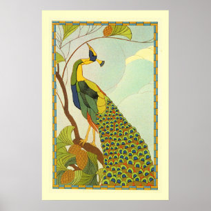 Viennese art nouveaupåfågel poster