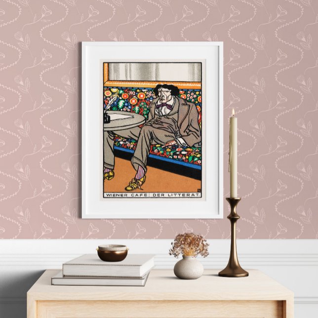 Viennese Café: Brev man av Moriz Jung Poster (Skapare uppladdad)