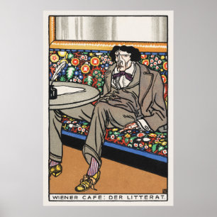Viennese Café: Brev man av Moriz Jung Poster