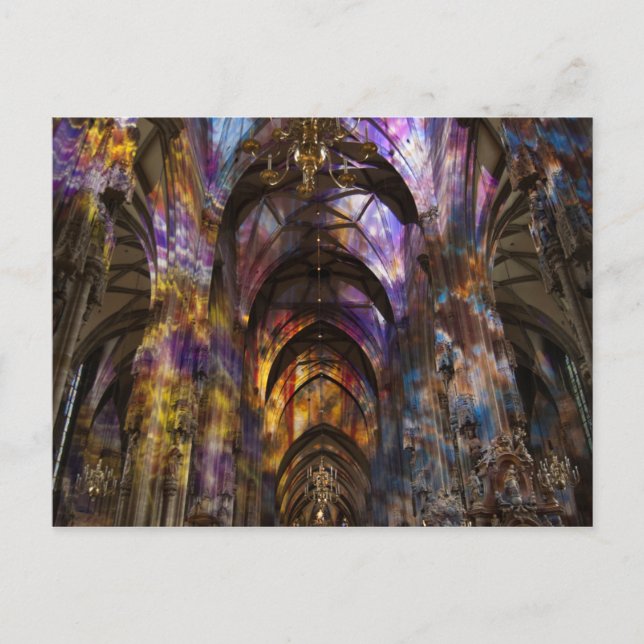 Viennese Church Illuminated Vykort (Framsida)
