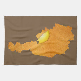 Viennese Schnitzel - karta av Österrike Kökshandduk