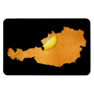 Viennese Schnitzel - Karta i Österrike Magnet